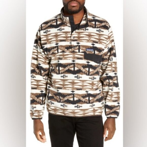 Patagonia Other - Patagonia Synchilla Snap-T Pullover Shepherd Knit Birch White Men's Small